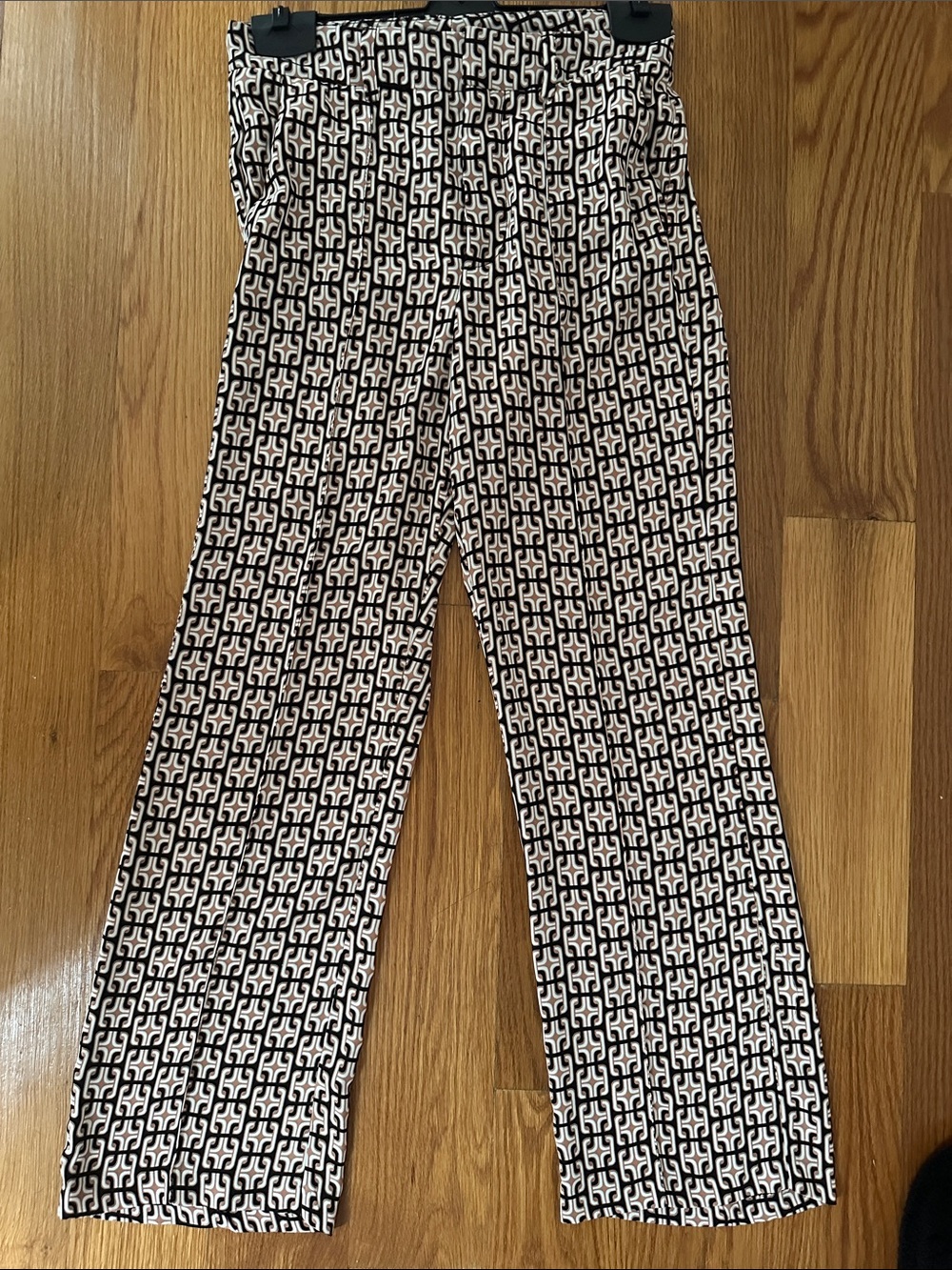 Zara Black & White Geo Cropped Ankle Pants